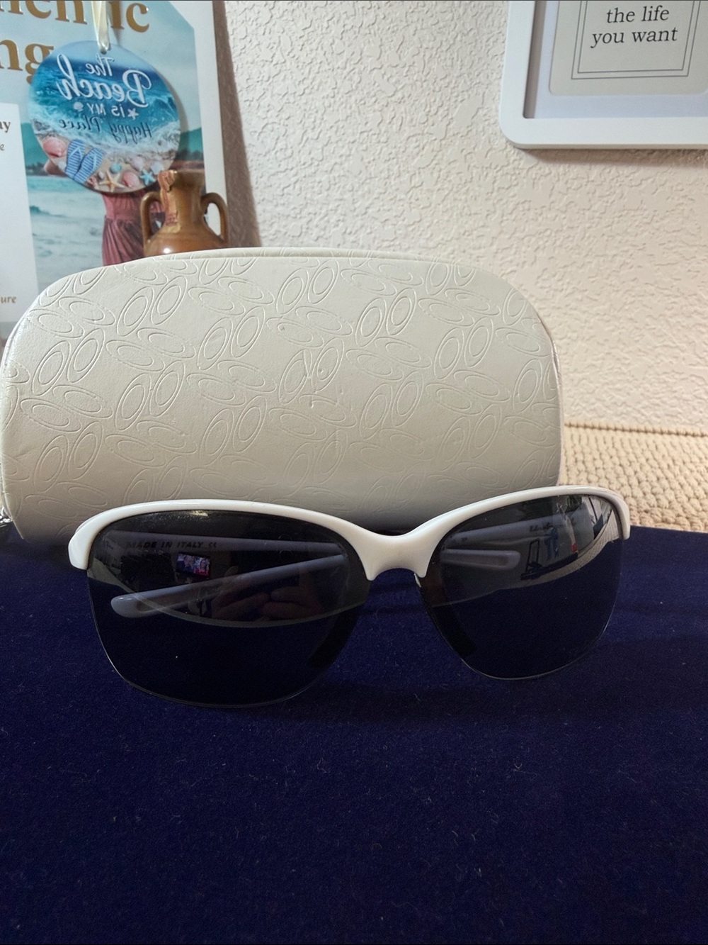 Oakley Unstoppable OO9191-04 White Sunglasses Black Iridium Lens Italy w/ Case